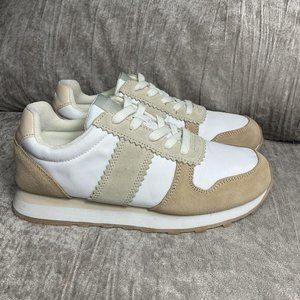 J. Crew Nylon Striped City Sneakers  SIZE 6 Casual Preppy Classic Leather